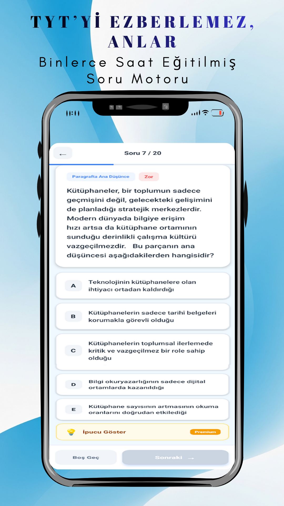 İpuçlarıyla Öğrenme Ekranı